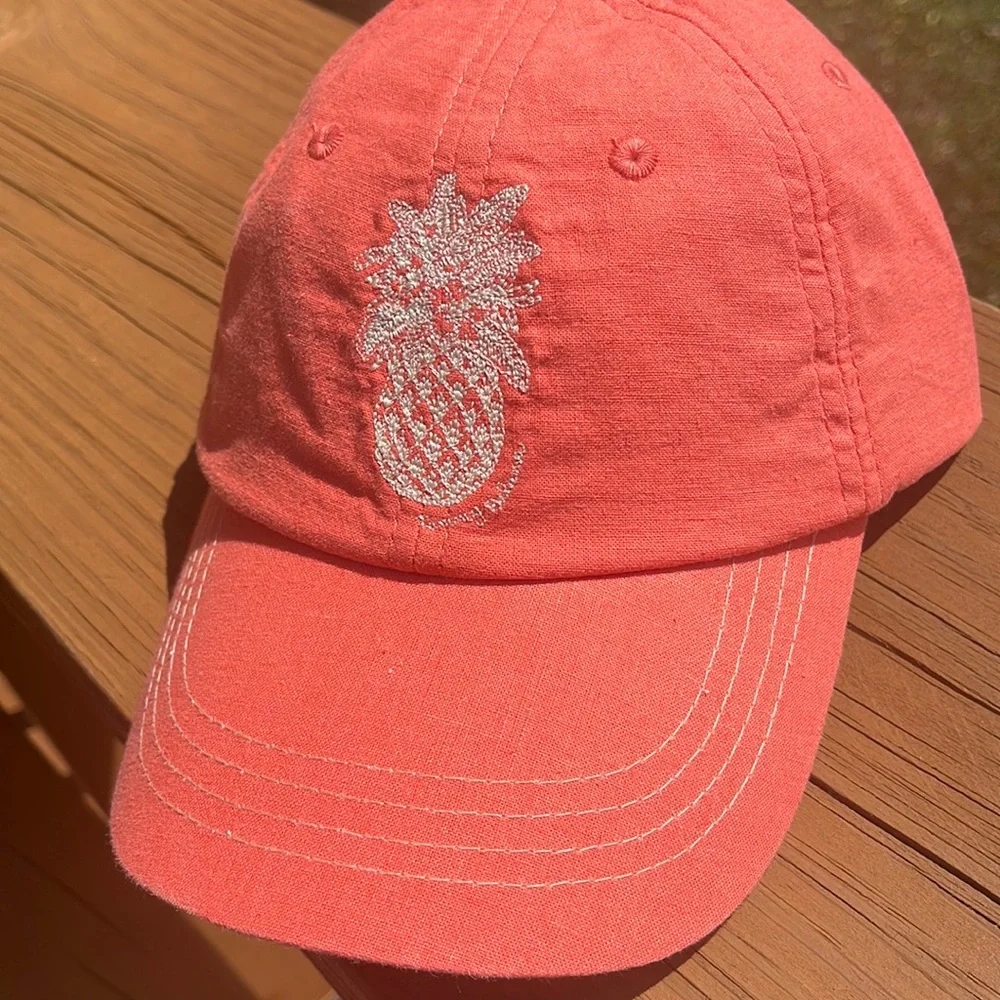 Tommy Bahama Orange Baseball Cap Hat with Pineapple